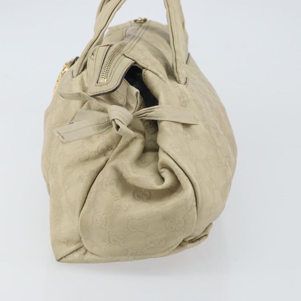 GUCCI GG Canvas Guccissima Histeria Bag Leather Ivory Gold 197020 Auth 159286 - Picture 4 of 16